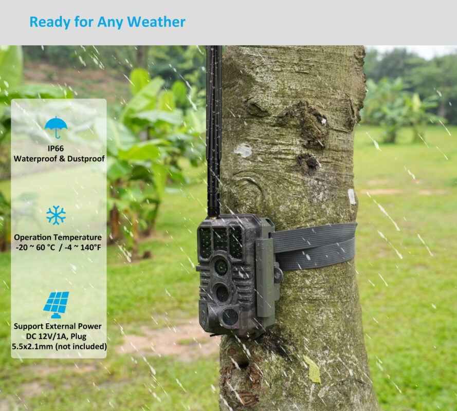 Meidase S970 4G LTE Wildkamera - 48MP Mit Live Streaming, 64GB SD Karte & GPS